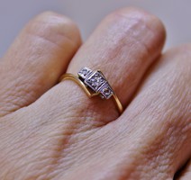 Antik gyémántköves arany gyűrű certifikáttal 