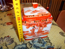 Antik japán Kutani  porcelán  doboz-kézi festéssel