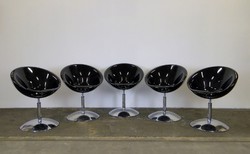 0F483 Retro design fekete forgó szék 5 darab