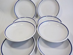 8 darab kék szegélyes régi Zsolnay főzelékes tányér 