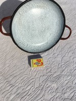 Retro Budafok zománcos tarkedlisütő tojássütő serpenyő - fém edény