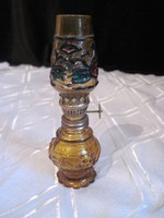 régi borostyán színű petróleum lámpa mini üveg petróleumlámpa