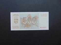 500 talon 1993 Litvánia Hajtatlan bankjegy