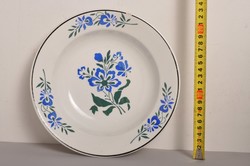 Antique Wilhelmsburg faience wall plate with screened pattern, marked.