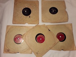 Öt darab antik kis lemez vélhetően gramofon lemezek 1925