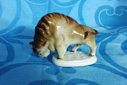 Bison - zsolnay mini porcelain figure - rare
