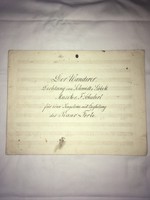 /1800- as évek/ Kézzel írott kotta! Der Wanderer. Dichtung von Schmidt v. Lübek  Musik v. F Schubert