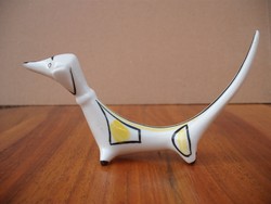 Ritkább Hollóházi porcelán Art deco kutya, tacskó
