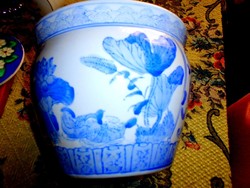 Antik nagyméretű kínai  porcelán kaspó
