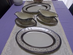 Beautiful hand-painted antique silver-plated rim porcelain trays are a rarity!