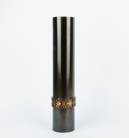 Hatalmas (35 cm) réz/bronz iparművész váza - retro asztaldísz