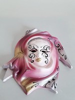 Vintage,Velencei porcelán,rózsaszín maszk