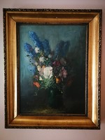 Kloton Péter festmény: Virágcsendélet