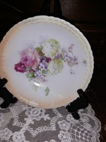 Hortenziás-rózsás kompótos tálka-Viktória porcelán
