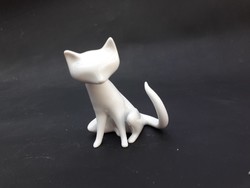 Hollóházi festetlen retro cica - macska