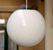 Bauhaus - Art Deco - Siemens menyezeti lámpa felújítva - tejüveg gömb búra