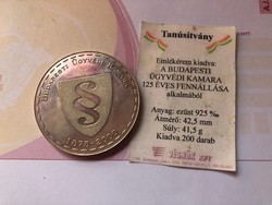 125 éves a magyar ügyvédi kamara ezüst 41 gramm 0,925 ,csak 200 db