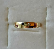 Rubin, gyémánt, zafír arany gyűrű /jelölt/