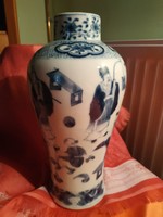 Antik Kínai máz alatt festett kék-fehér váza