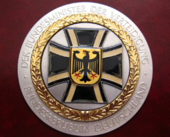 Hatalmas kitüntető plakett érem - Német Szövetségi Védelmi Miniszteri kitüntetés