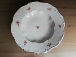 Antik Zsolnay apró virágos méytányér leveses tányér