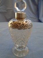 Faberge stílusú parfümös kristályüveg ezüst rátéttel a viktorianus időkből