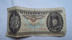 50 Forint - papír pénz - 1989.
