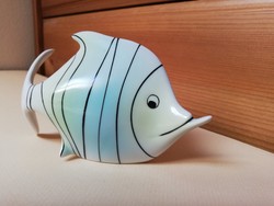 Hollóházi art deco hal figura, jelzett, hibátlan