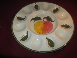 138.  kézzel festett olasz  kerámia tojástartó tojás kínáló 24 cm 
