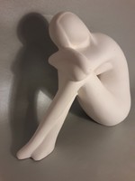 ACHATIT by GILDE modern stilusú akt jelzett ritka fehér kerámia szobor figura