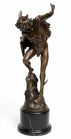 Bronz Merkúr szobor. 57cm magas, teljesen hibátlan. Giambologna jelzés, Bronze Garantie Paris. 