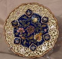Zsolnay antik áttört tányér 1880 körül