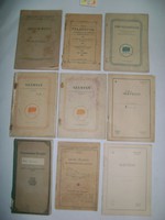 Régi iskolai füzetek, tankönyvek, értesítők - kilenc darab - 1908-tól