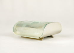 Art deco - bauhaus - minimalista vajtartó - mintásra maratott üveg fedéllel - retro iparművész