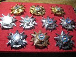 Military ten trials ktp. Badge 10 pcs, gold-silver .Bronze