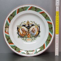 II. Vilmos császár és Ferenc József "1914/15" emlék Altrohlau porcelán tányér (633)