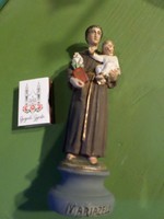 18 cm-es , gipsz Szent Antal a kis Jézussal .