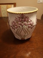Gyönyörű Zsolnay egyedi porcelán szecessziós kaspó, régi tervezés - új kivitelezés, hibátlan