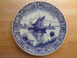 Holland Delfts Blauw díszes porcelán Delft tál tányér dísztál 29,5 cm