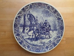 Holland Delfts Blauw díszes porcelán Delft tál tányér dísztál 29,5 cm