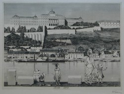 Rékassy Csaba rézkarc : Buda 1870