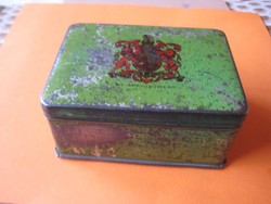 Antique metal plate box 9 x 6.3 x 4.2 cm approx. A hundred years old