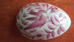 HERENDI, ZOVA mintás (pink-arany) porcelán tojás bonbonier.(1958-ból jelölve)