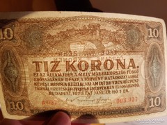 *** Hajtatlan/aUNC 10 korona 1920 ból  ***