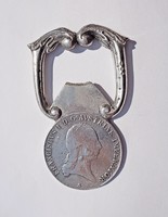 1815-ös érmés pénzverdés ezüst üvegnyitó