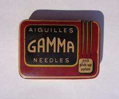 Gamma gramofon lemez tűk eredeti fém lemez dobozban