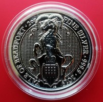 ÚJ 2019 Nagy-Britannia két uncia (62,2 g) Yale ezüst 5 font érme, Ag 9999 színezüst