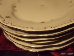 Zsolnay barokk  4 drab lapos tányér hibátlan