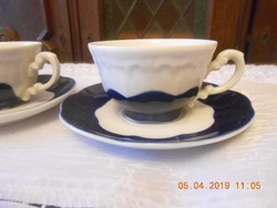 Zsolnay Pompadour kávés csészék és kistányérok 3 db