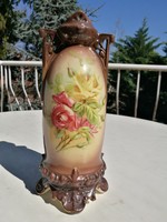 Antique rose faience vase